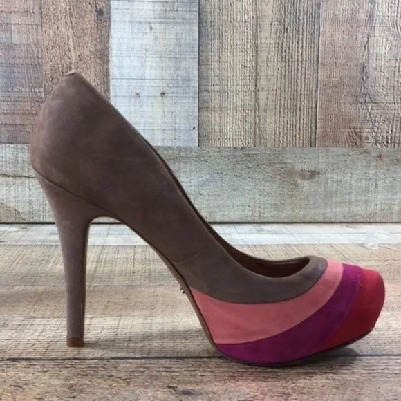 Schultz Closed High Heel Nubuck Capuccino Shoes Women's 8B  Slip On‎ - Picture 3 of 11